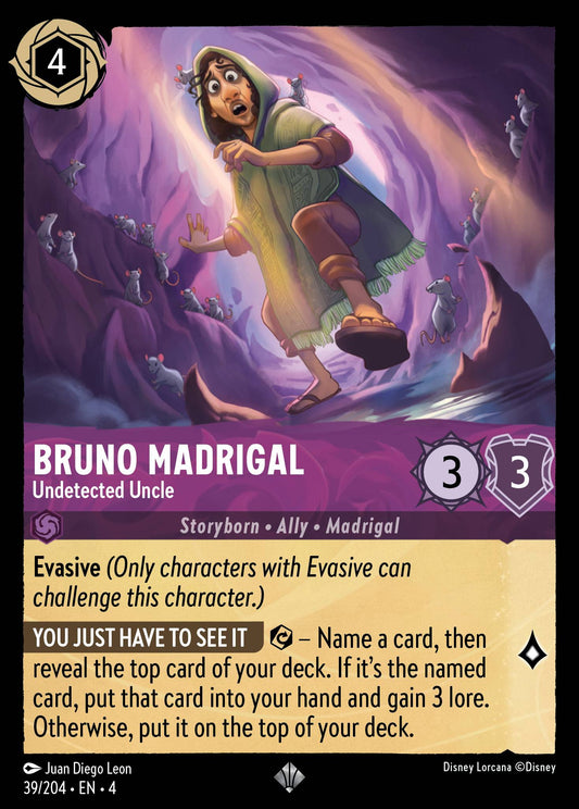 Bruno Madrigal - Undetected Uncle - Super Rare Normal Disney Lorcana card from Ursula's Return