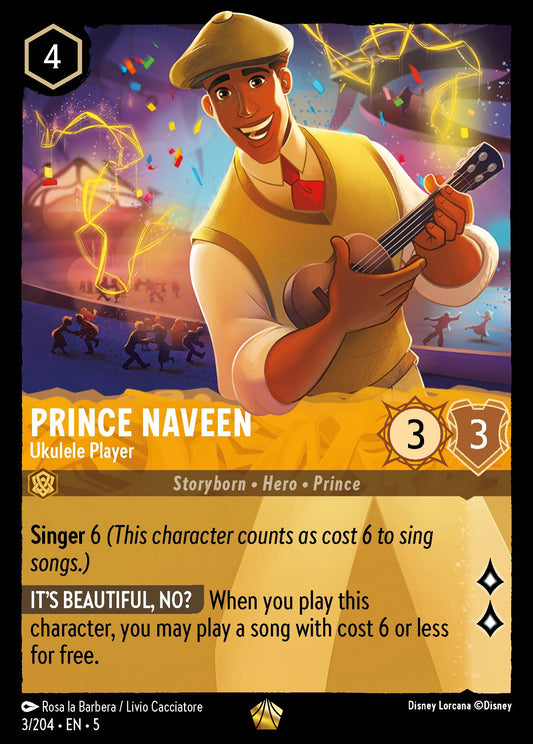 Prince Naveen - Ukulele Player - Legendary Normal Disney Lorcana card from Shimmering Skies