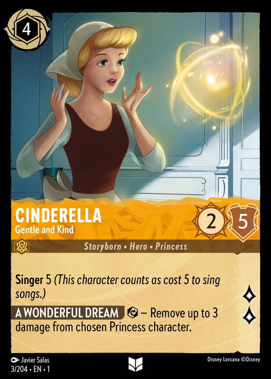 Cinderella - Gentle and Kind - Uncommon Normal Disney Lorcana card from The First Chapter