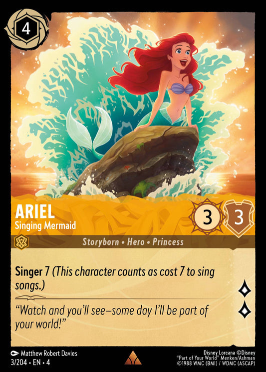 Ariel - Singing Mermaid - Rare Normal Disney Lorcana card from Ursula's Return