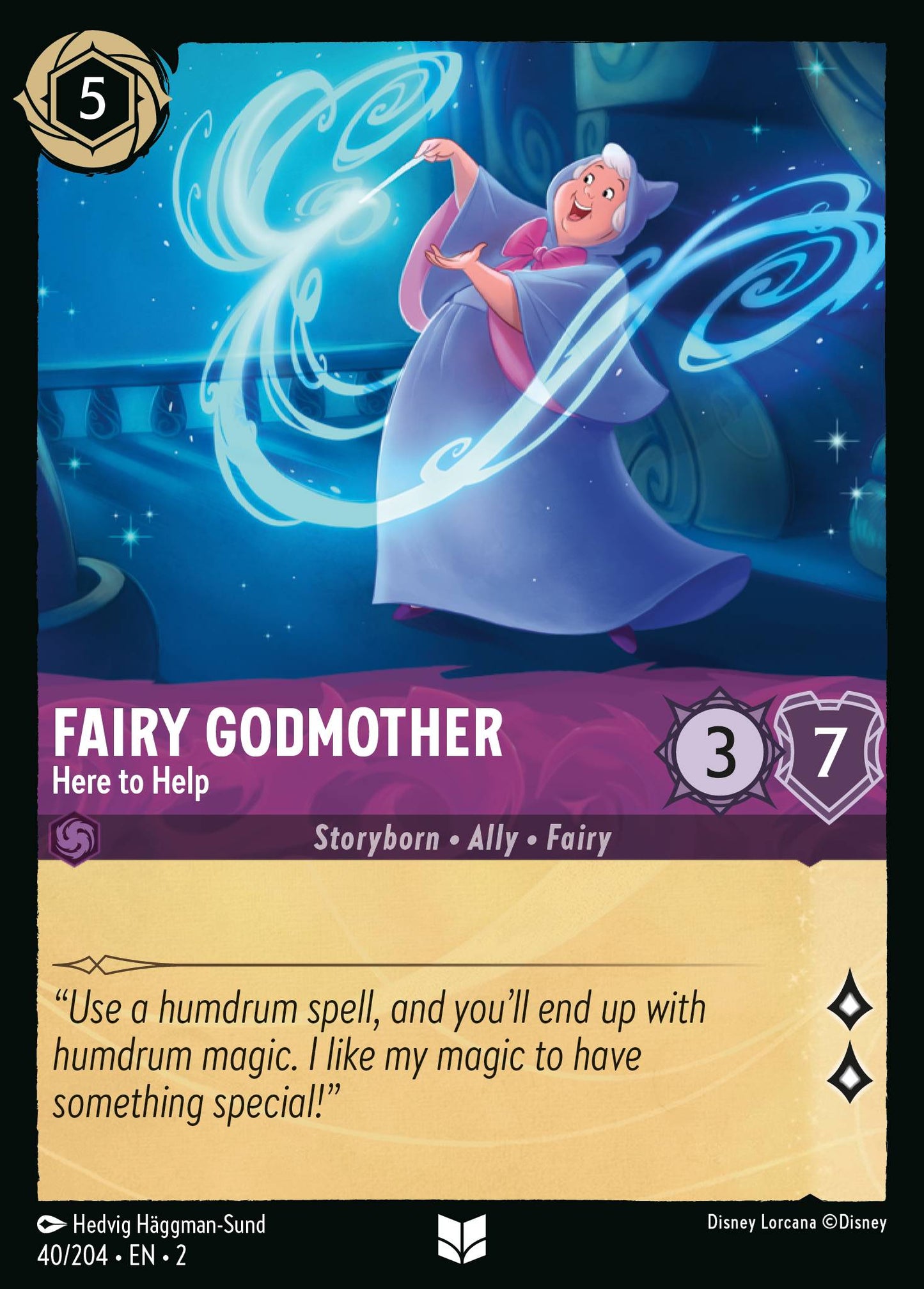 Fairy Godmother - Here to Help - Uncommon Normal Disney Lorcana card from Rise of the Floodborn
