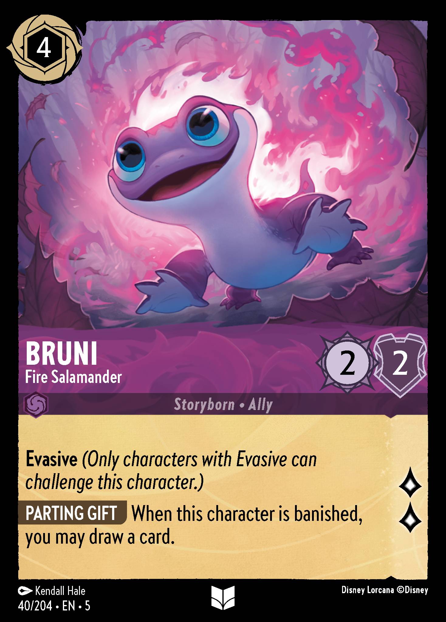 Bruni - Fire Salamander - Uncommon Normal Disney Lorcana card from Shimmering Skies