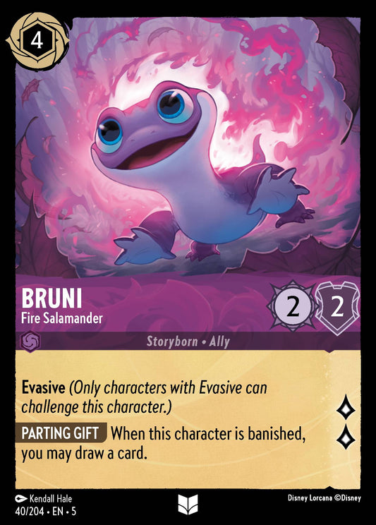 Bruni - Fire Salamander - Uncommon Normal Disney Lorcana card from Shimmering Skies