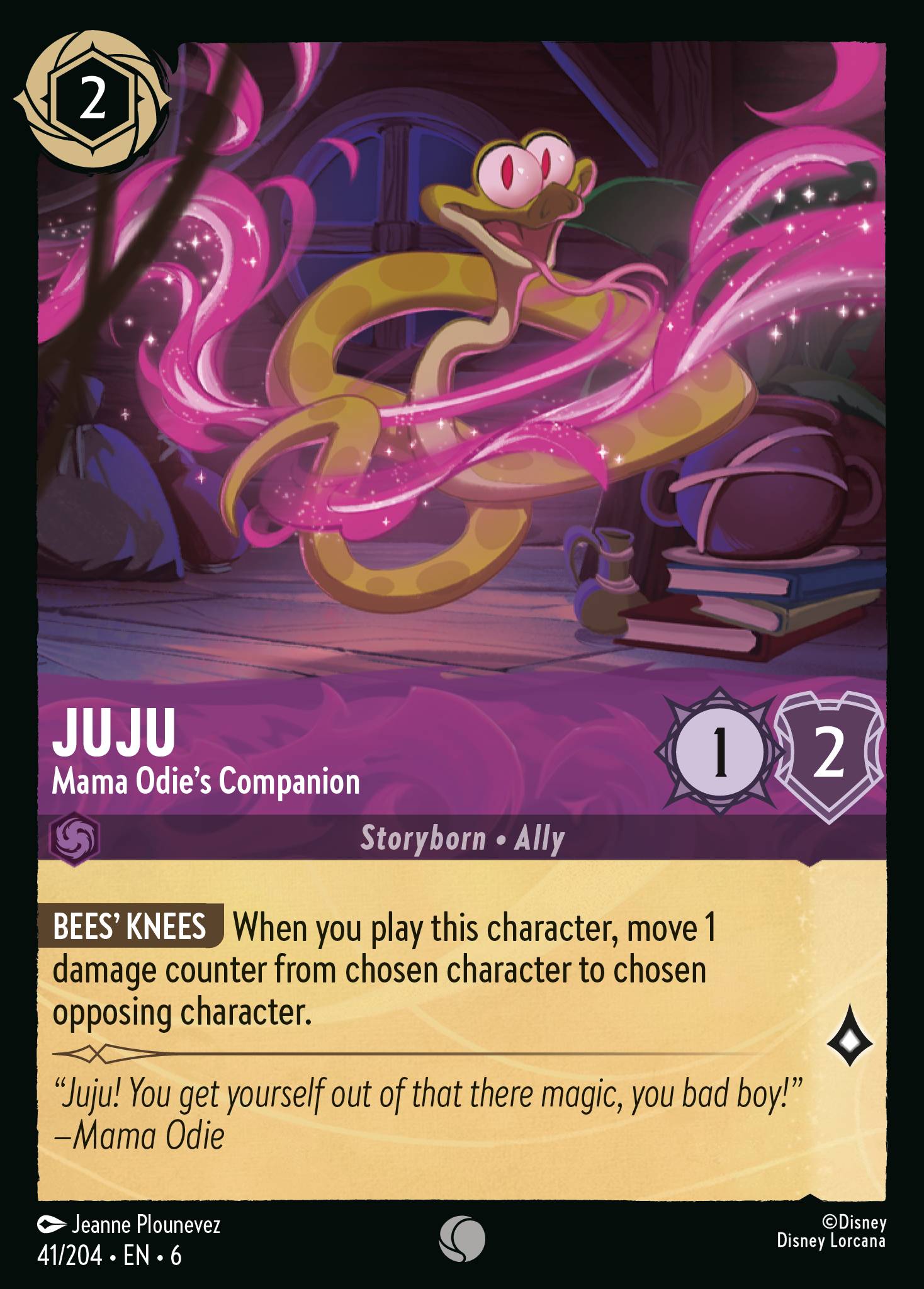 Juju - Mama Odie's Companion - Common Normal Disney Lorcana card from Azurite Sea