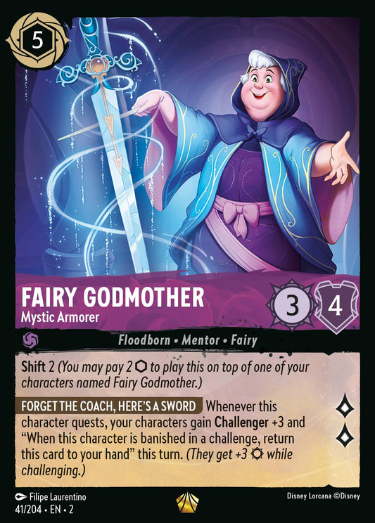 Fairy Godmother - Mystic Armorer - Legendary Normal Disney Lorcana card from Rise of the Floodborn