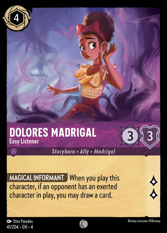 Dolores Madrigal - Easy Listener - Common Normal Disney Lorcana card from Ursula's Return