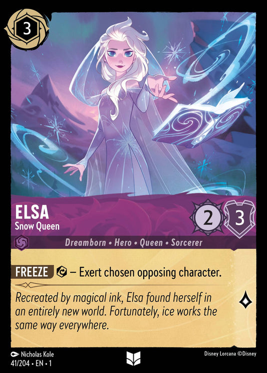 Elsa - Snow Queen - Uncommon Normal Disney Lorcana card from The First Chapter