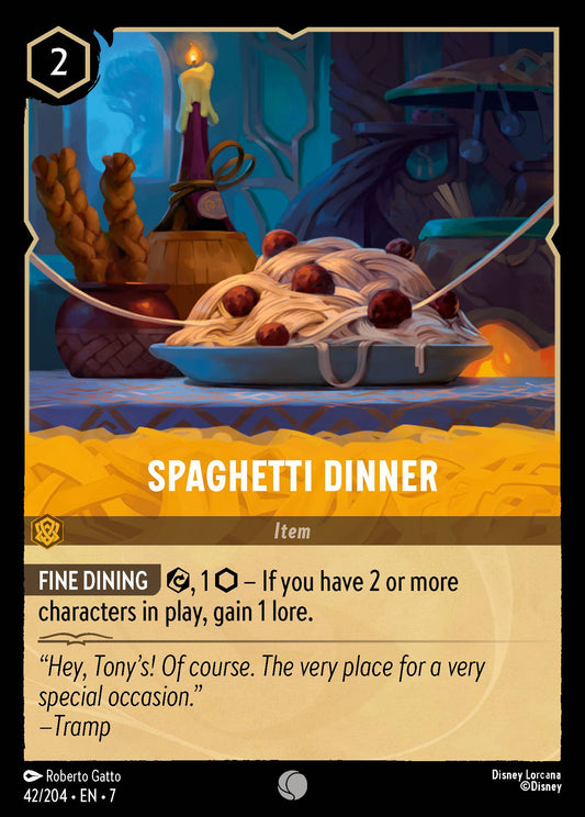 Spaghetti Dinner - Common Normal Disney Lorcana card from Archazia's Island