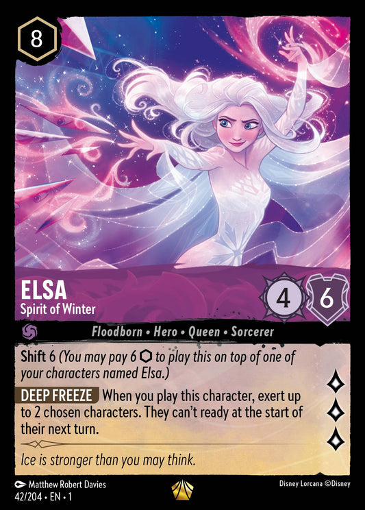 Elsa - Spirit of Winter - Legendary Normal Disney Lorcana card from The First Chapter