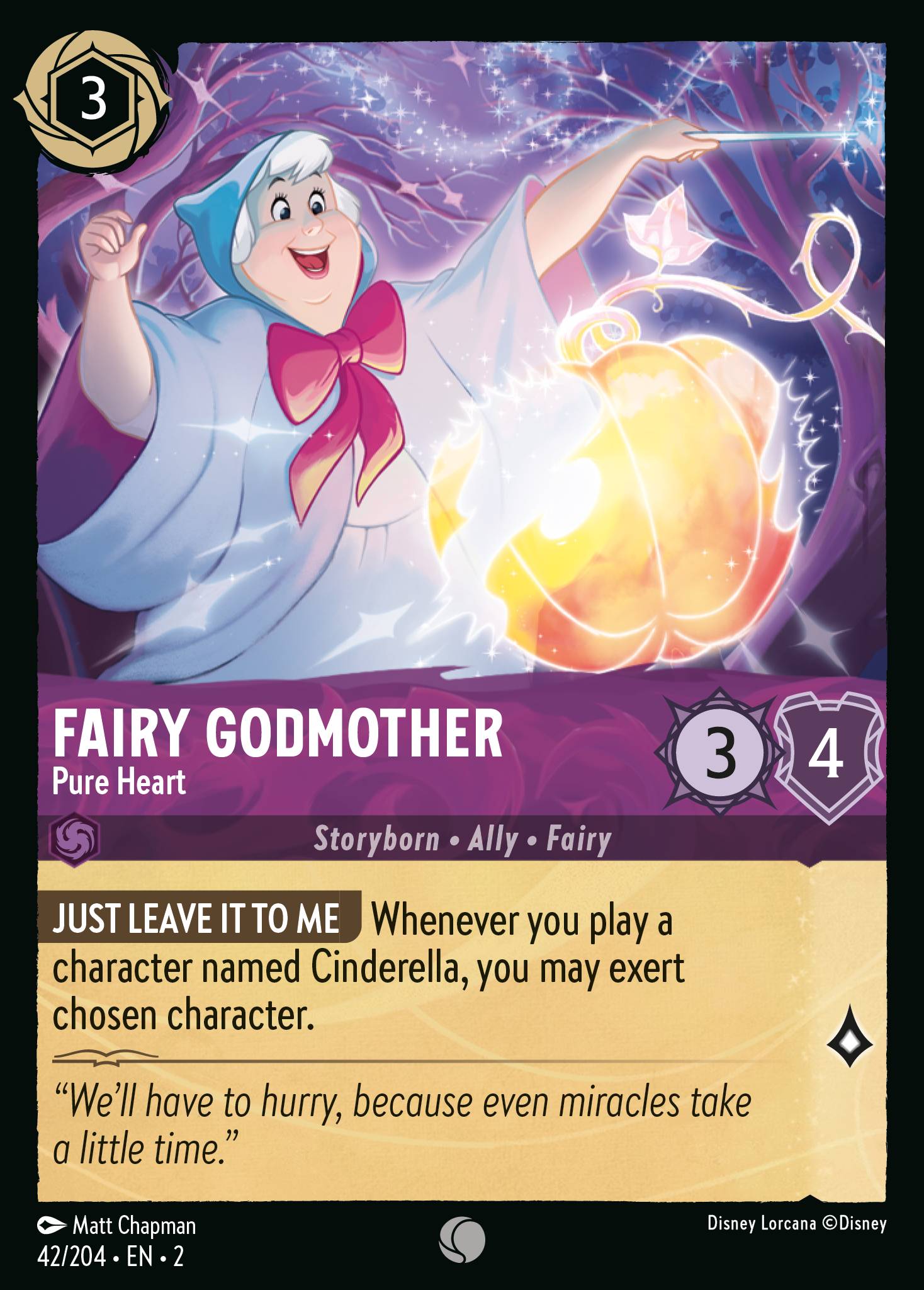 Fairy Godmother - Pure Heart - Common Normal Disney Lorcana card from Rise of the Floodborn