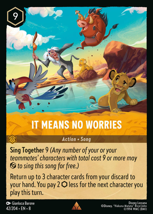 It Means No Worries - Rare Normal Disney Lorcana card from The Reign of Jafar