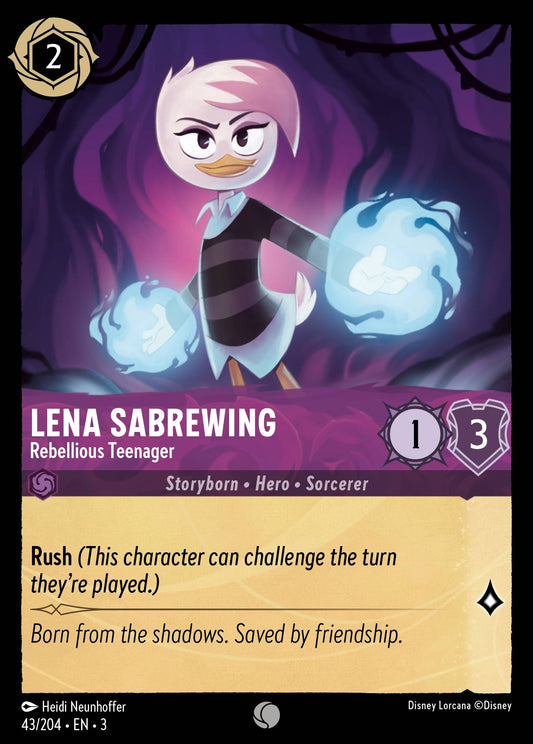 Lena Sabrewing - Rebellious Teenager - Common Normal Disney Lorcana card from Into the Inklands