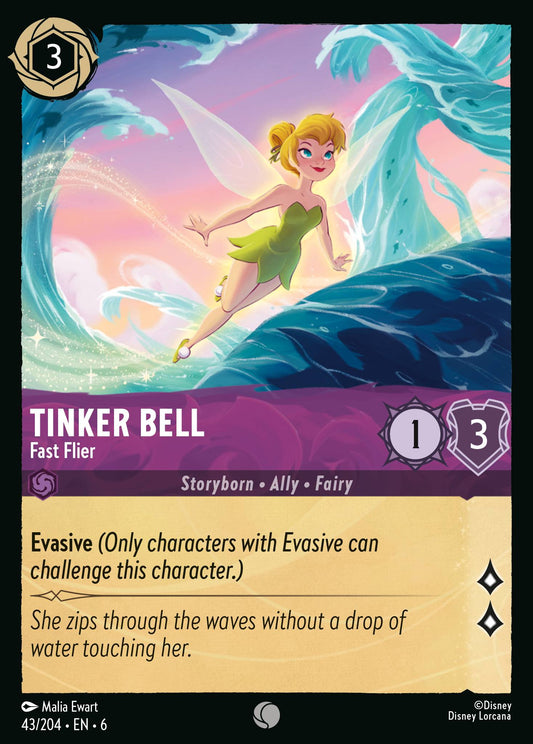 Tinker Bell - Fast Flier - Common Normal Disney Lorcana card from Azurite Sea