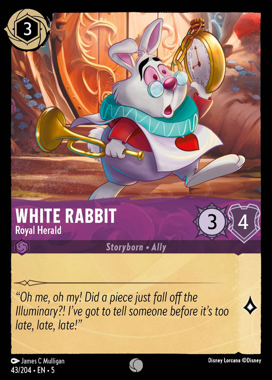 White Rabbit - Royal Herald - Common Normal Disney Lorcana card from Shimmering Skies