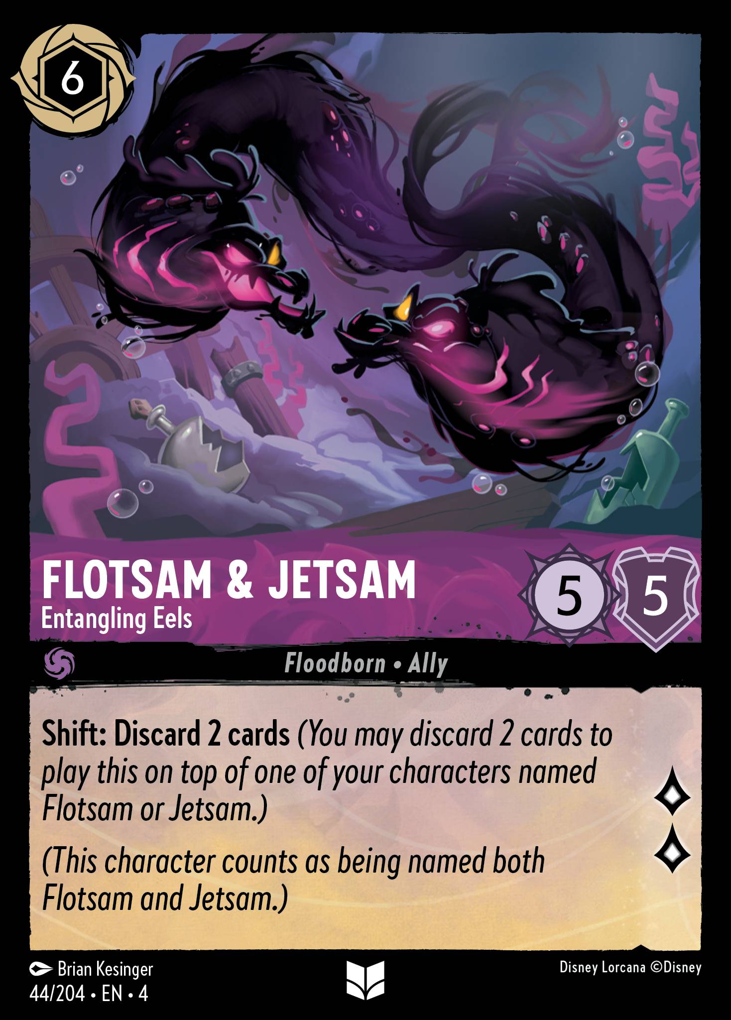 Flotsam & Jetsam - Entangling Eels - Uncommon Normal Disney Lorcana card from Ursula's Return
