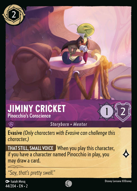 Jiminy Cricket - Pinocchio's Conscience - Common Normal Disney Lorcana card from Rise of the Floodborn