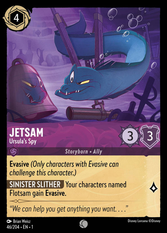 Jetsam - Ursula's Spy - Common Normal Disney Lorcana card from The First Chapter