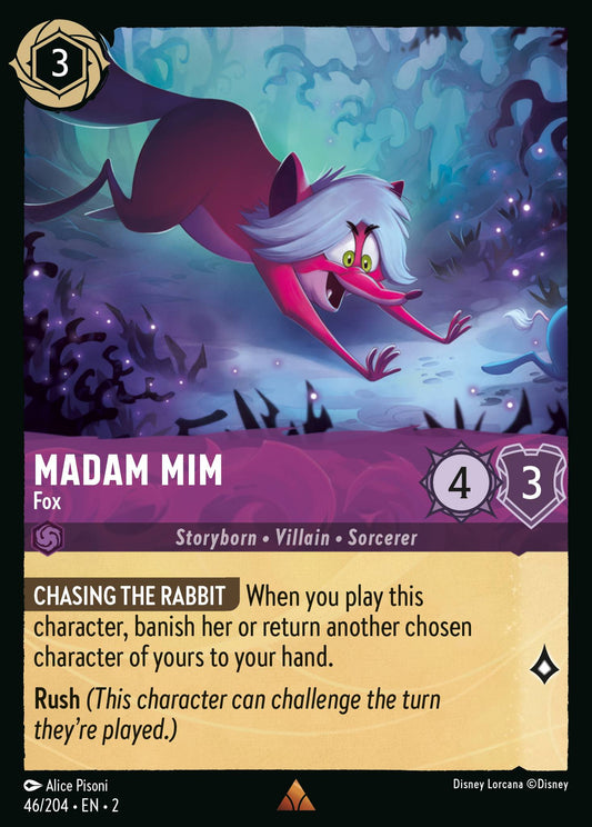 Madam Mim - Fox - Rare Normal Disney Lorcana card from Rise of the Floodborn