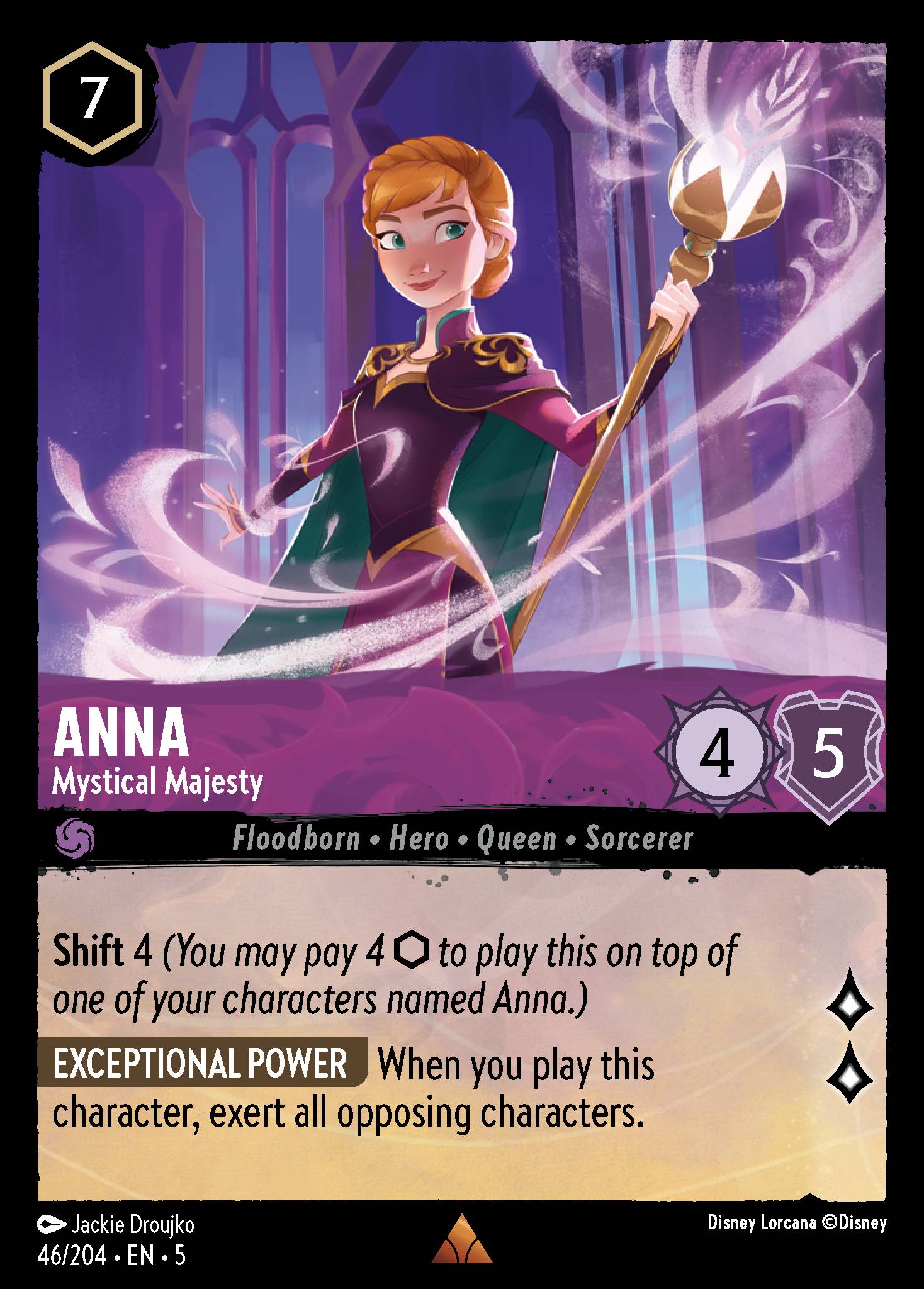Anna - Mystical Majesty - Rare Normal Disney Lorcana card from Shimmering Skies