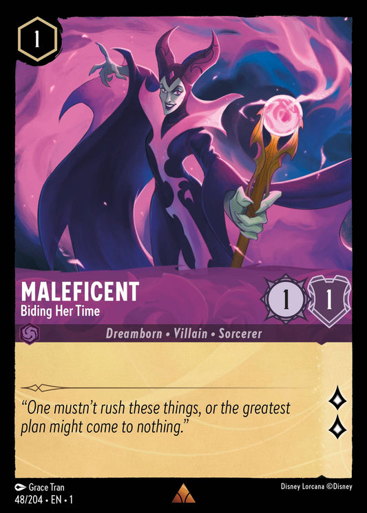 Maleficent - Biding Her Time - Rare Normal Disney Lorcana card from The First Chapter