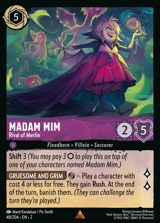 Madam Mim - Rival of Merlin - Rare Normal Disney Lorcana card from Rise of the Floodborn