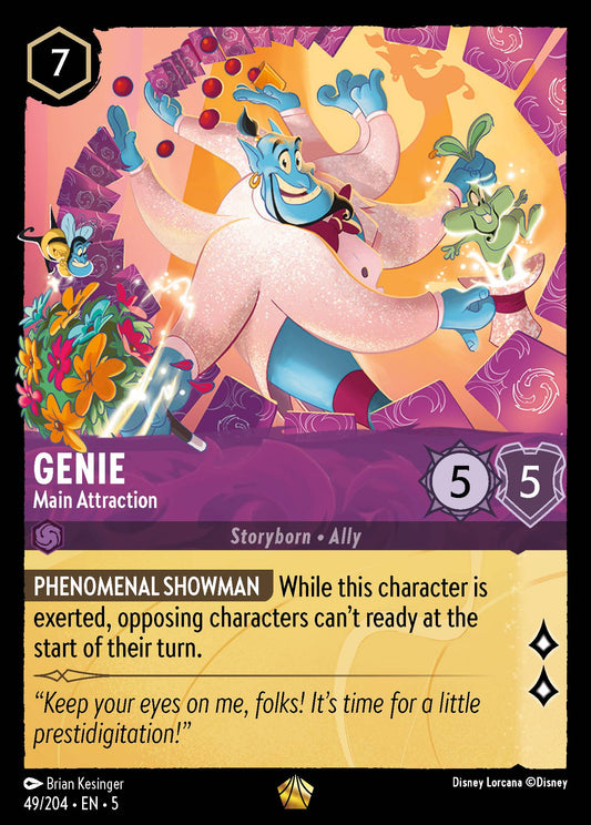 Genie - Main Attraction - Legendary Normal Disney Lorcana card from Shimmering Skies