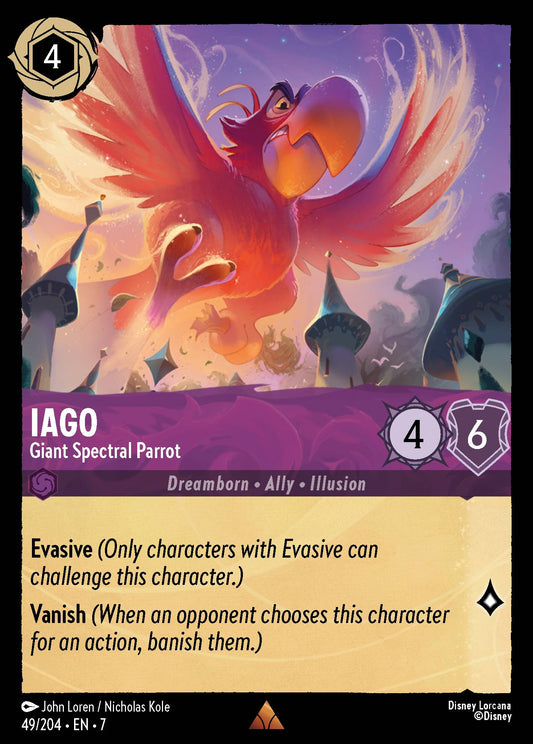 Iago - Giant Spectral Parrot - Rare Normal Disney Lorcana card from Archazia's Island