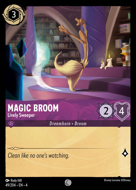 Magic Broom - Lively Sweeper - Common Normal Disney Lorcana card from Ursula's Return