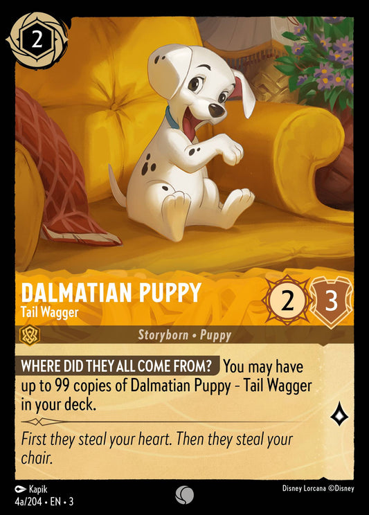 Dalmatian Puppy - Tail Wagger (4a/204) - Common Normal Disney Lorcana card from Into the Inklands