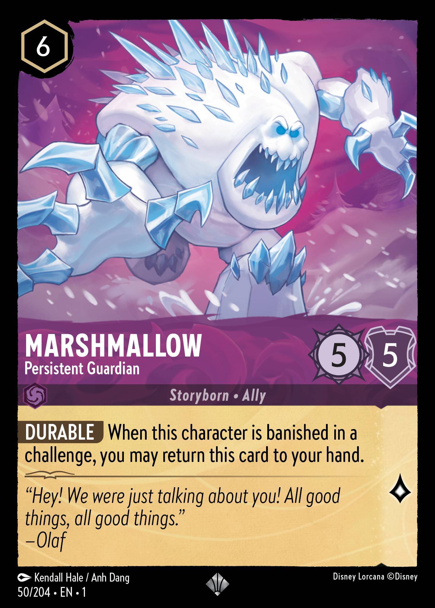 Marshmallow - Persistent Guardian - Super Rare Normal Disney Lorcana card from The First Chapter