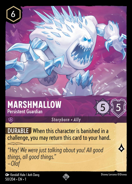 Marshmallow - Persistent Guardian - Super Rare Normal Disney Lorcana card from The First Chapter