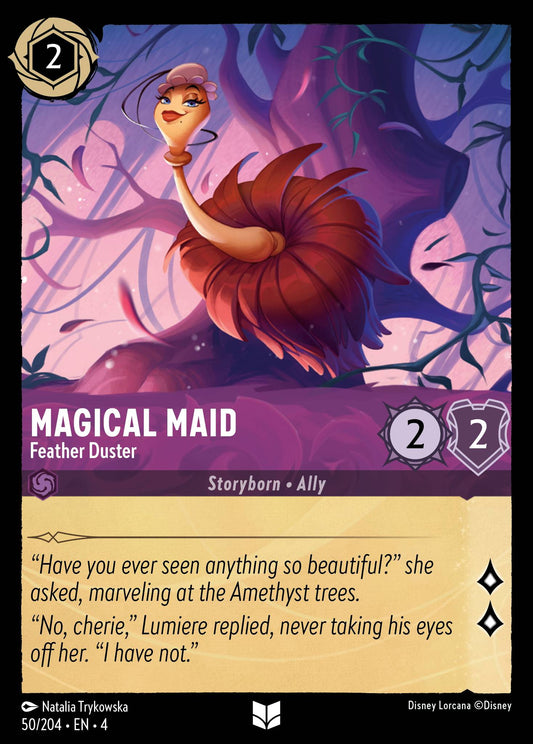 Magical Maid - Feather Duster - Uncommon Normal Disney Lorcana card from Ursula's Return