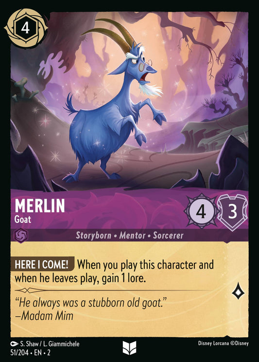 Merlin - Goat - Uncommon Normal Disney Lorcana card from Rise of the Floodborn