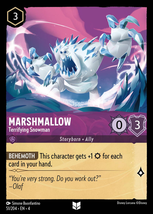 Marshmallow - Terrifying Snowman - Uncommon Normal Disney Lorcana card from Ursula's Return