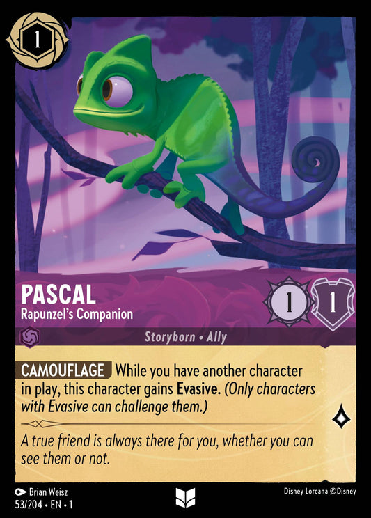 Pascal - Rapunzel's Companion - Uncommon Normal Disney Lorcana card from The First Chapter
