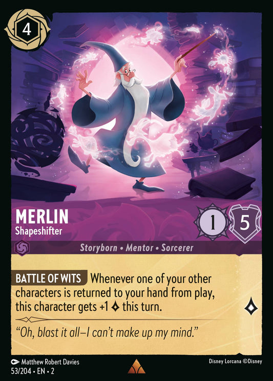 Merlin - Shapeshifter - Rare Normal Disney Lorcana card from Rise of the Floodborn