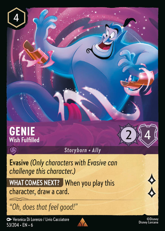 Genie - Wish Fulfilled - Rare Normal Disney Lorcana card from Azurite Sea
