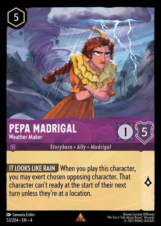 Pepa Madrigal - Weather Maker - Rare Normal Disney Lorcana card from Ursula's Return