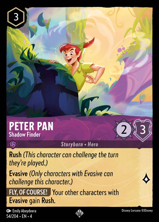 Peter Pan - Shadow Finder - Super Rare Normal Disney Lorcana card from Ursula's Return