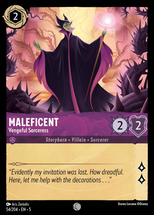 Maleficent - Vengeful Sorceress - Common Normal Disney Lorcana card from Shimmering Skies