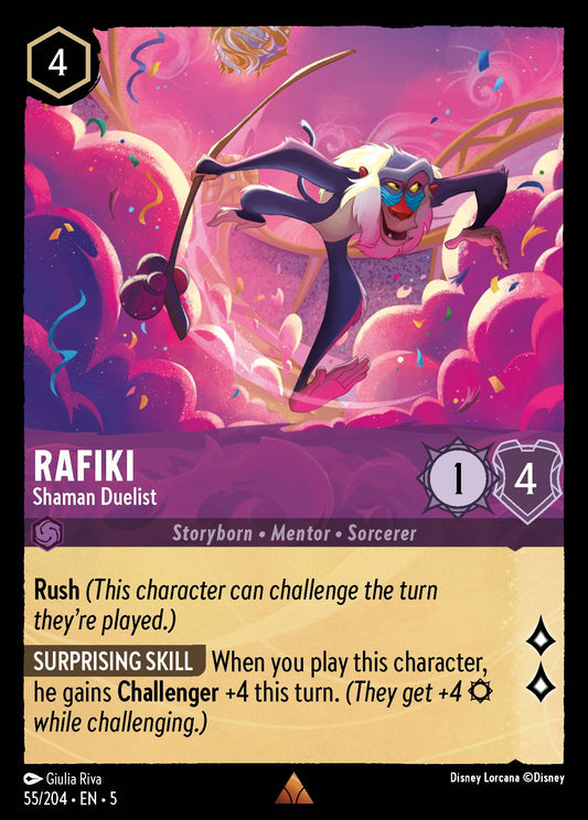 Rafiki - Shaman Duelist - Rare Normal Disney Lorcana card from Shimmering Skies