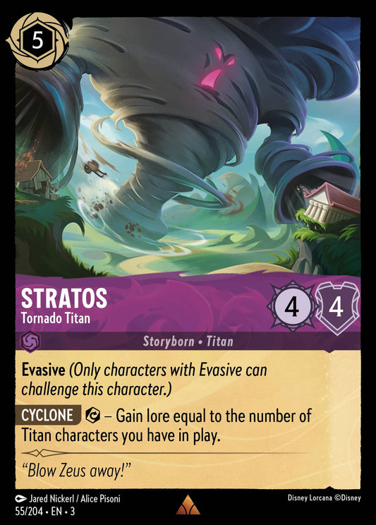 Stratos - Tornado Titan - Rare Normal Disney Lorcana card from Into the Inklands