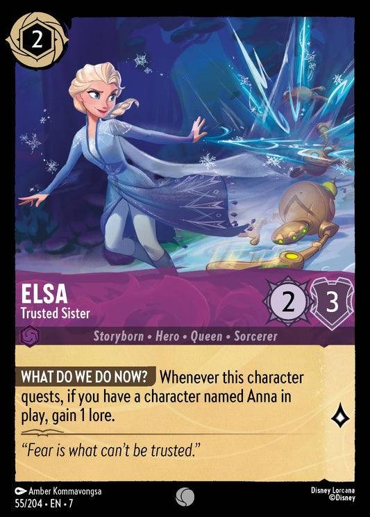 Elsa - Trusted Sister - Common Normal Disney Lorcana card from Archazia's Island