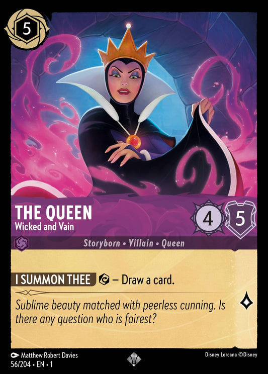 The Queen - Wicked and Vain - Super Rare Normal Disney Lorcana card from The First Chapter