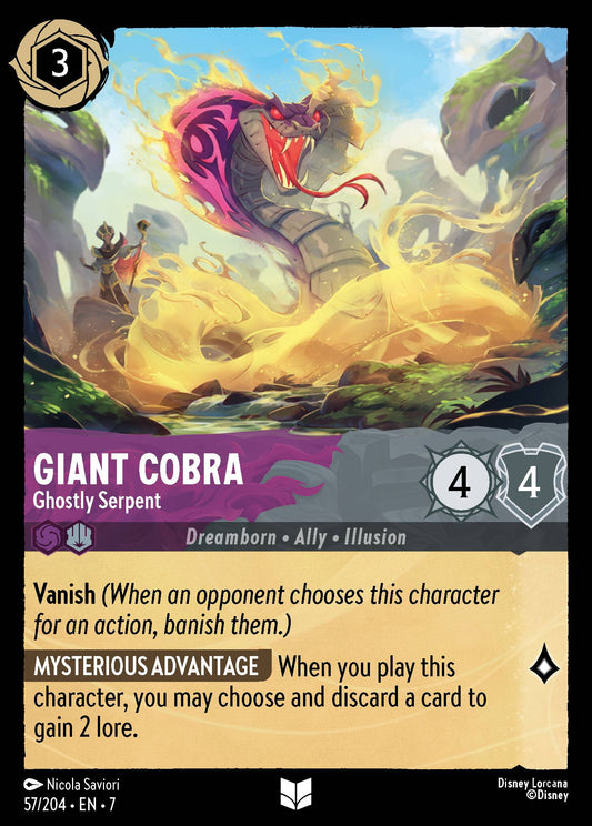 Giant Cobra - Ghostly Serpent - Uncommon Normal Disney Lorcana card from Archazia's Island