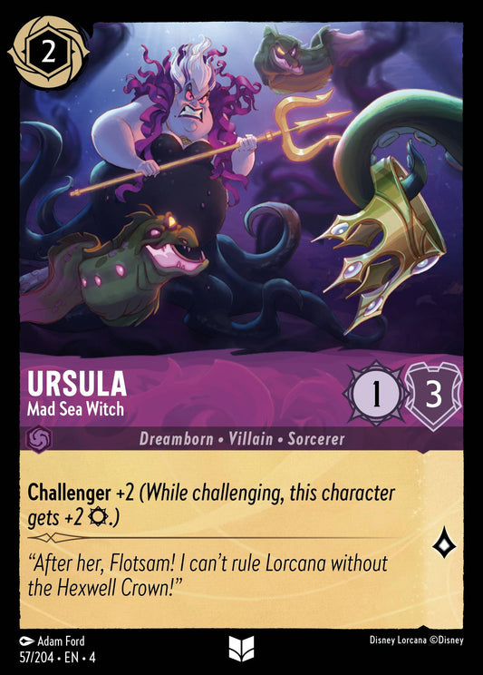 Ursula - Mad Sea Witch - Uncommon Normal Disney Lorcana card from Ursula's Return
