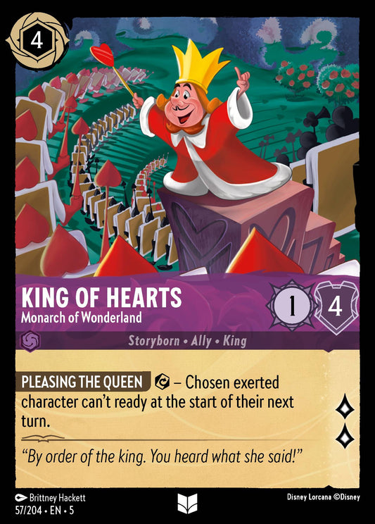 King of Hearts - Monarch of Wonderland - Uncommon Normal Disney Lorcana card from Shimmering Skies