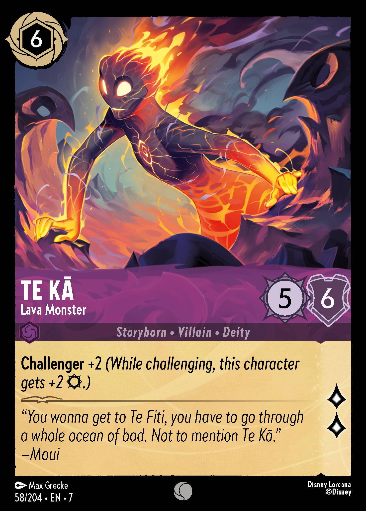 Te Ka - Lava Monster - Common Normal Disney Lorcana card from Archazia's Island