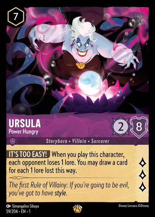 Ursula - Power Hungry - Legendary Normal Disney Lorcana card from The First Chapter