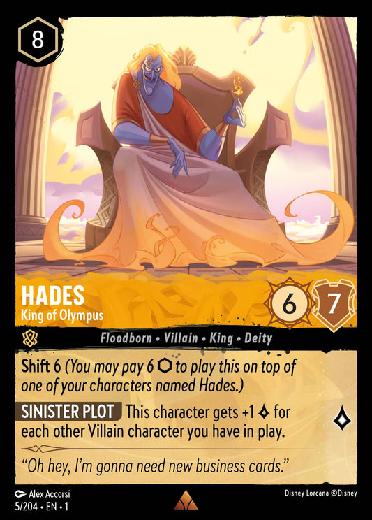 Hades - King of Olympus - Rare Normal Disney Lorcana card from The First Chapter